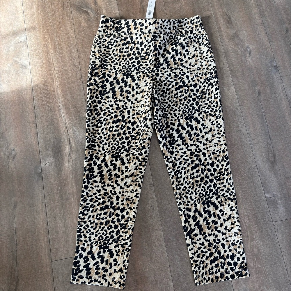 Weekends by Chico's Women's Leopard Spots Ponte Pull On Pant Size 8